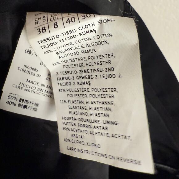 MaxMara Weekend Black Gold Geometric Jacquard Pencil Skirt Size 8 - Picture 9 of 10